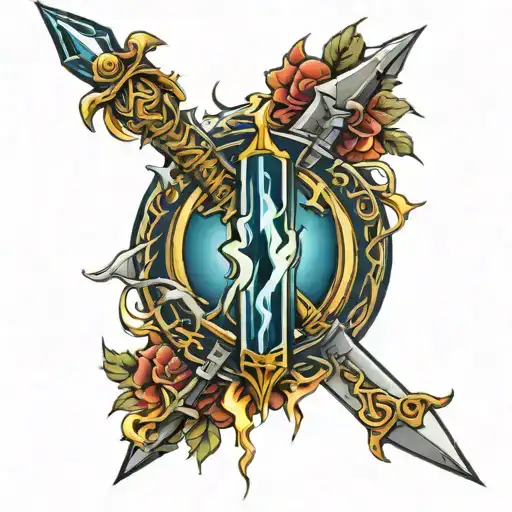 Lightning Bolt sword  tattoo design idea