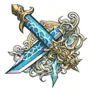 blue Lightning sword  tattoo design idea