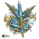 blue Lightning sword  tattoo design idea
