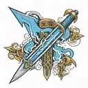 blue Lightning sword  tattoo design idea