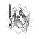 Alone and pain  tattoo design idea