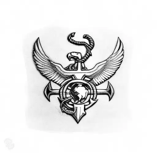 Eagle, globe and anchor, USMC tattoo design idea