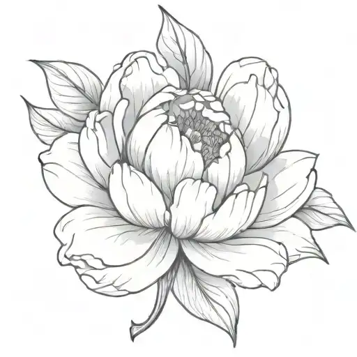 A beautiful peony flower intertwined with a paintbrush, symbolizing a love for painting and creativity tattoo design idea
