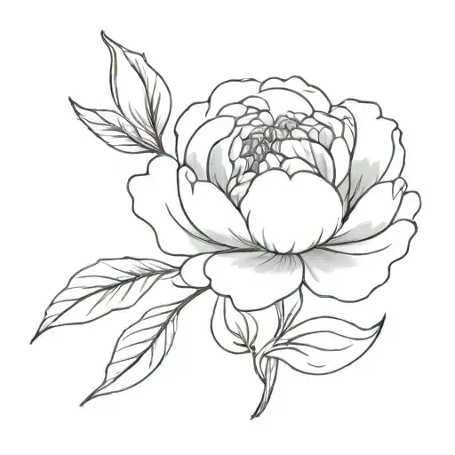 A beautiful peony flower intertwined with a paintbrush, symbolizing a love for painting and creativity tattoo design idea