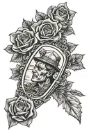 rear view mirror tattoo design idea