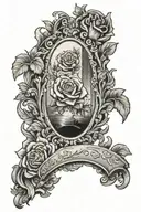 rear view mirror tattoo design idea