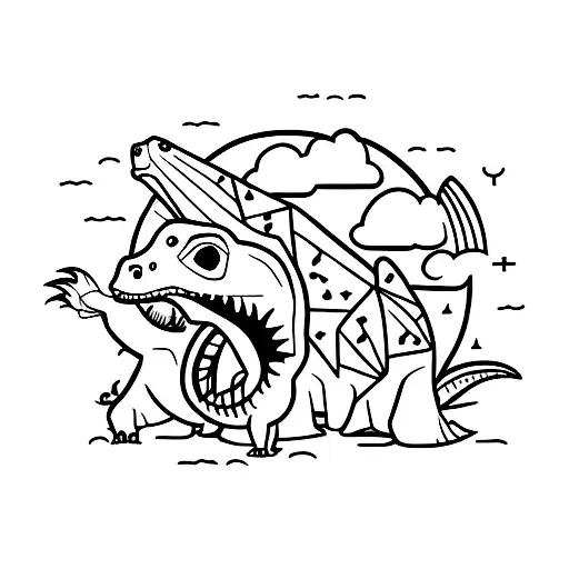 cute dinosaurs tattoo design idea