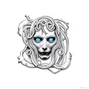 gothic scene with subtle medusa tattoo design idea