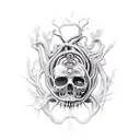 gothic scene with subtle medusa tattoo design idea