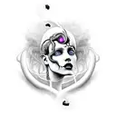 gothic scene with subtle medusa tattoo design idea