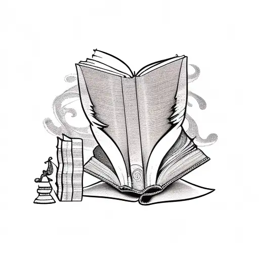 A realistic tattoo of a Disney character reading a book, with intricate details and shading to bring the scene to life tattoo design idea