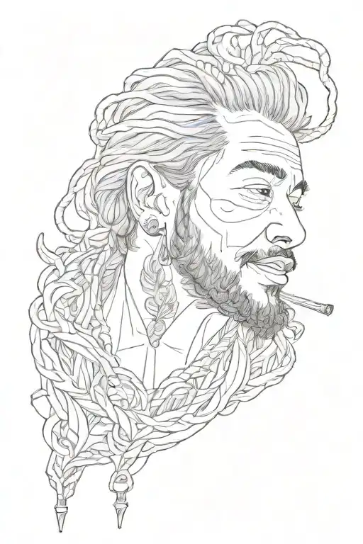 f1trillion post malone album cover tattoo design idea
