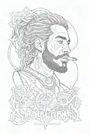 f1 trillion (post malone album cover tattoo design idea