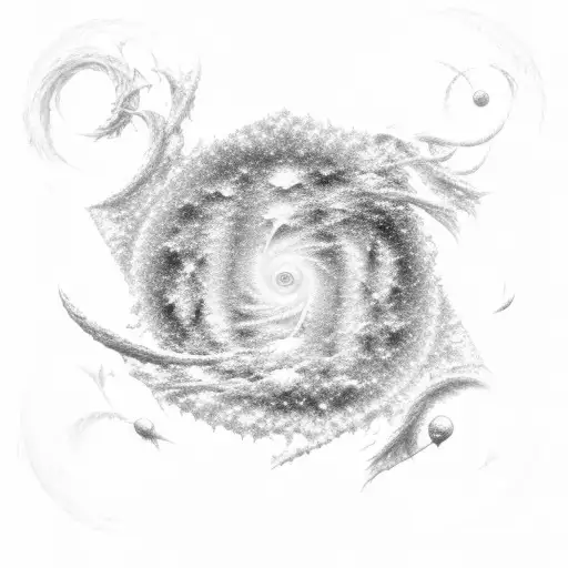 spiral fractal universe nebula tattoo design idea