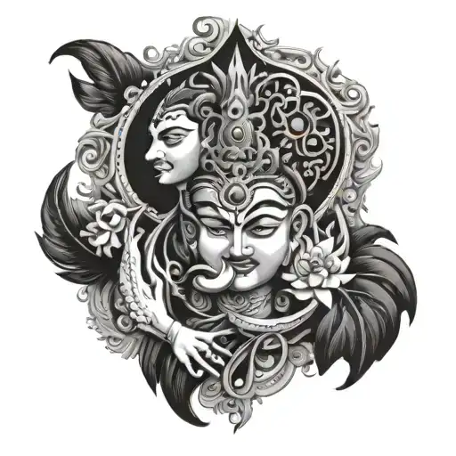 siva vishnu brahma tattoo design idea