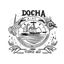 concha do mar e avião e vinho tattoo design idea