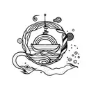 concha do mar e viagem tattoo design idea