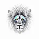 lion with cross on his eye tattoo design idea