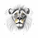 lion with cross on his eye tattoo design idea