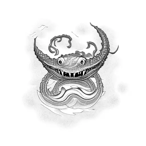Eel Sea Monster tattoo design idea