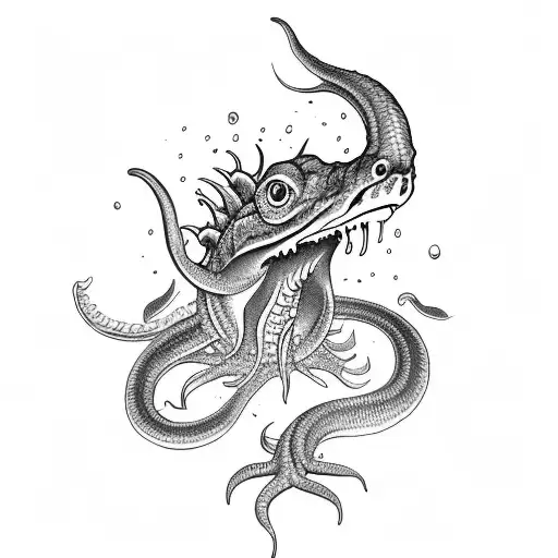 Eel Sea Monster tattoo design idea