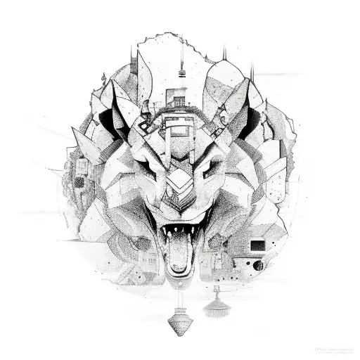 fusion between Palestine and Denmark tattoo design idea