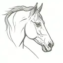 horse head looking forward no background tattoo design idea