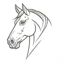 horse head looking forward no background tattoo design idea