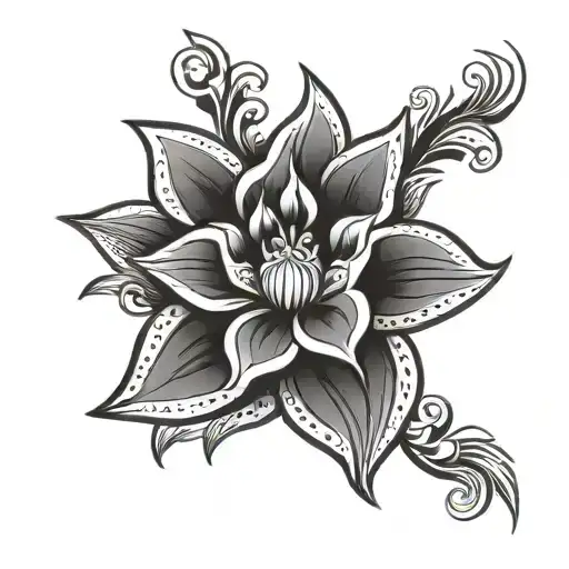 Indonesian flower tribal tattoo design idea