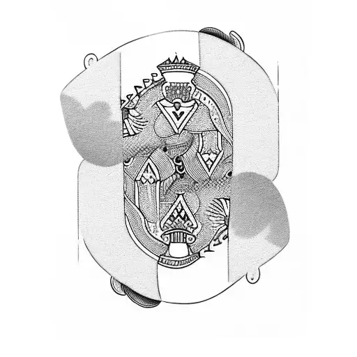 A detailed illustration of a deck of cards with the Ace of Hearts prominently displayed tattoo design idea