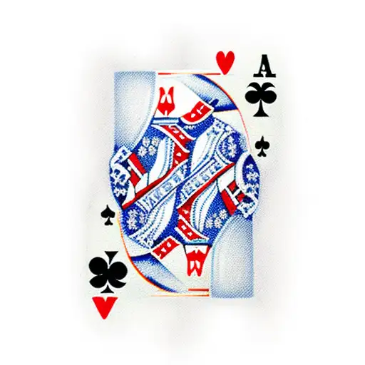 A detailed illustration of a deck of cards with the Ace of Hearts prominently displayed tattoo design idea