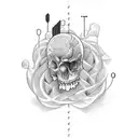 A life bar graph with each section representing a different sport tattoo design idea