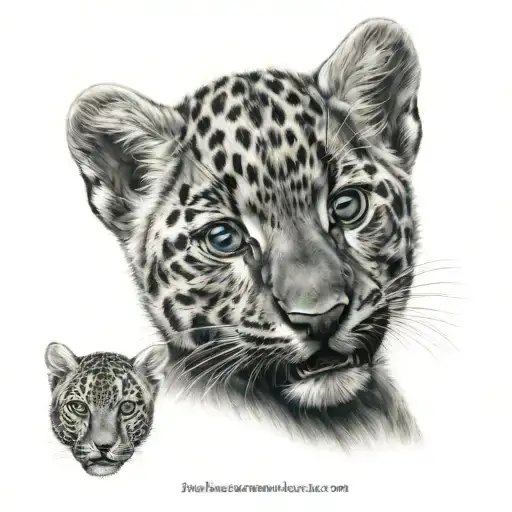 baby panther head tattoo design idea