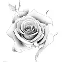 Roses Clock Dove  tattoo design idea