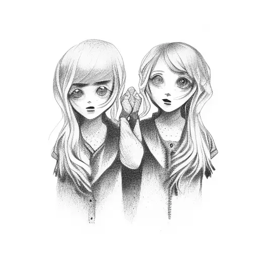 3 siblings holding hands tattoo design idea