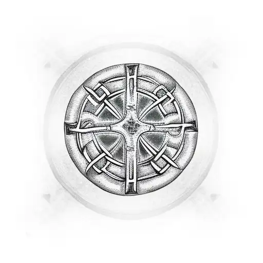 celtic cross with ireland flag wrapped around tattoo design idea