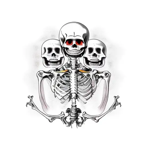 creation of adam but with skeletons tattoo design idea