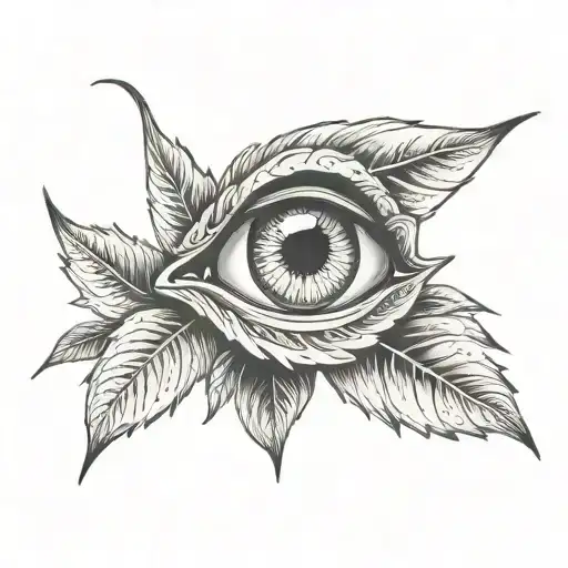 leaf eye looking forward  tattoo design idea