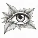 leaf eye looking forward  tattoo design idea