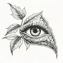 leaf eye looking forward  tattoo design idea