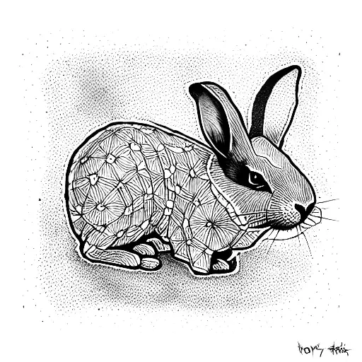 black rabbit tattoo design idea