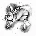 black rabbit tattoo design idea
