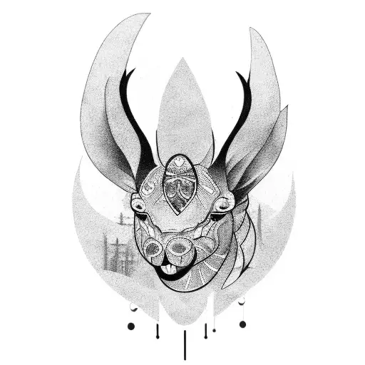 A black-grey tattoo of a cool animal working on a digital marketing campaign tattoo design idea