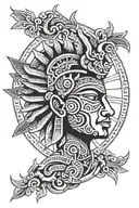 the mayan sun god tattoo design idea