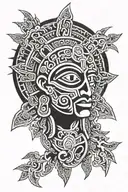 the mayan sun god tattoo design idea