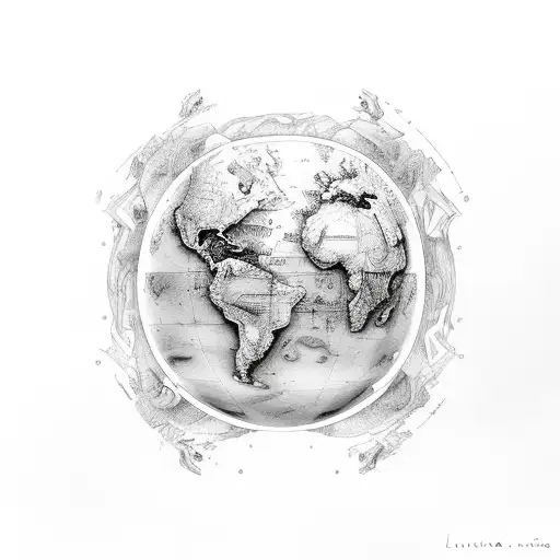 atlas and Luca world and light tattoo design idea