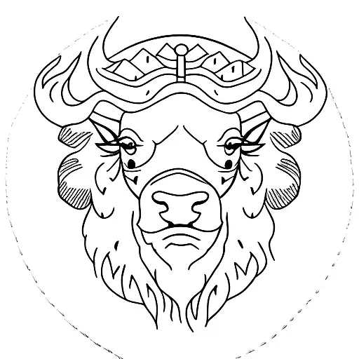 Buffalo tattoo design idea