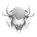 Buffalo tattoo design idea