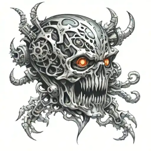 scary face.  tattoo design idea