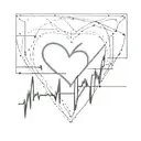 heart beat graph with heart in the middle  tattoo design idea
